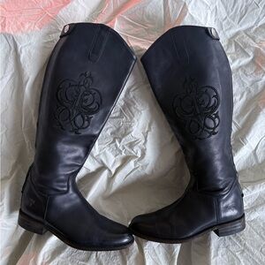 Frye Black Leather Riding Boots